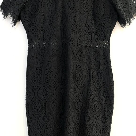 Lulus Remarkable Sheer Lace Short Sleeve Knee Length Dress Womens Size XL - Picture 7 of 12